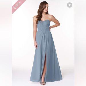 Azazie Sweetheart neckline Dusty Blue Floor Length Dress